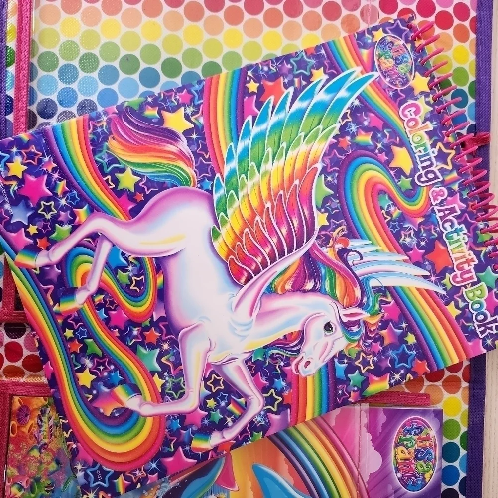 Lisa Frank Tri Fold Portfolio Art Sticker Case